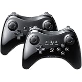QUMOX 2X Wireless Schwarz Joystick Gamepad Pro Controller für Nintendo Wii U + Kabel