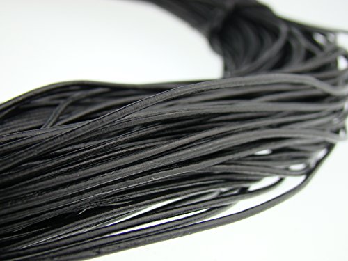 Lederschnur Rund 1 mm. Schwarz. 5 m