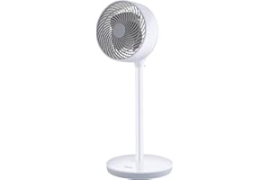 Simple Deluxe Standventilator, 50W mobiler Lüfter Stand Ventilator Oszillation 60°, 3 Geschwindigkeiten/3 Modi/15 Stunden-Timing, für Schlafzimmer zu Hause und Heimbüro, 7 Zoll - Weiß