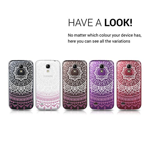 kwmobile Funda para Samsung Galaxy S4 Mini - Carcasa de  TPU  para m  vil y dise  o de Sol hind   en  Violeta Blanco Transparente 
