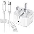 20W USB C Fast Charger with braided Lightning cable, Lightning fast charger, USB-C to Lightning Cable with 20W Charger, Fast Charging Kit, Compatible with iPhone 14/14 Pro/14 Pro Max/13/12/XS Max/iPad