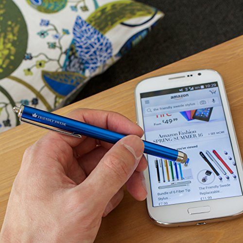 The Friendly Swede 3 Stück Hybrid Stylus Touchscreen Eingabestift mit austauschbarer Mikrofaserspitze (schwarz, dunkelblau, weiß) - 9