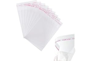 DIY-24H Lot de 100 sachets adhésifs en plastique - 14 x 20 cm