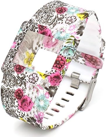 Woodln Watch Band Silicone Wristband Bracelet Replacement Strap for Fitbit Blaze (Color Flower)