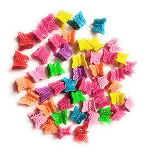 Trendsetter Mini Butterfly design hair clutcher /hair claw for girls & kids (Multicolour) pack of 45 pieces (BUTTERFLY DESIGN)