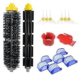 OHQ Balayeuse 15 Ensembles Balayer Le Sol Robot Accessoires Filtrer Accessoire pour kit de pièce de rechange pour aspirateur série Roomba Irobot (15, Bleu + noir)