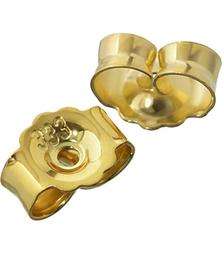 Orecchino Singolo In Oro Giallo 14kt (585) NKlaus Con Zircone Champagne 3.5mm - Eleganza Quotidiana