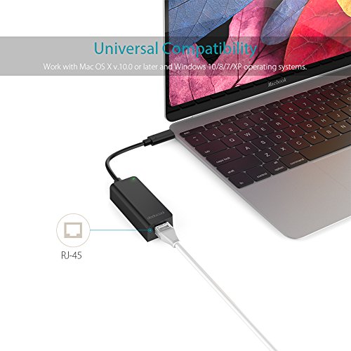 dodocool USB C Adapter auf Gigabit Ethernet (RJ45) Thunderbolt 3 USB 3.1 5 Gbps 10/100/1000 Adapter für Mac OS X /Windows/Linux/Chrome OS(Macbook 12 Zoll) - 9
