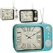 Produktbild 3 Stück _ große Metall Wanduhren / Tischuhren - " Radio / TV / Fernseher - Retro & Vintage Design " - römische Zahlen Analog - Standuhr - Wohnzimmer & Kinderzimmer - schleichendes Uhrwerk ! - sehr leise ! - Uhr - Antik - Küche - Küchenuhr - Quarzuhr - modern Bistro - Shabby Chic - Männeruhr / Männer - schleichende Sekunde - Fernsehgerät mit Antenne - Flachbildfernseher - für Erwachsene - Flachbildschirm Design - Smart Flat - Screen - Monitor Industrie Form / Metalluhr