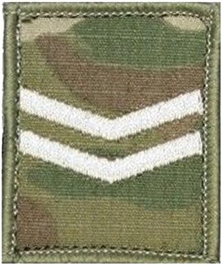Ivory on Multicam / MTP Hook (Sticky) Backed Rank Badge / Patch - Corporal