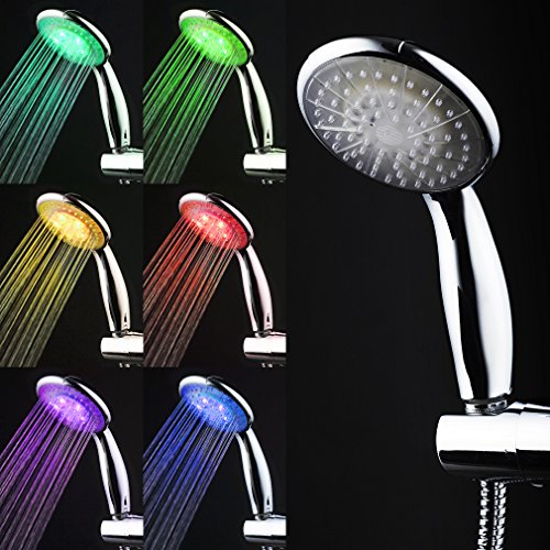 BONADE® LED RGB Handbrause mit Bunte automatische Farbwechsel, ABS Temperaturfühler LED Duschkopf / Brausekopf LD8887-9SR - 5