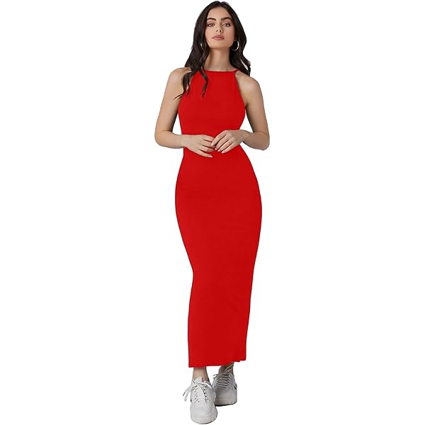 Buy RealU Women Bodycon Square Neck Sleeveless Bottom Flared