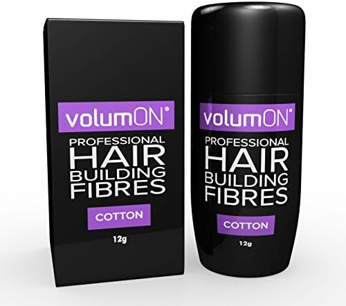 Volumon Professional Hair Building Fibres- Hair Loss Concealer- COTTON- 12g- Get Upto 30 Uses- CHOOSE FROM 8 HAIR SHADES COLOURS (Grey)