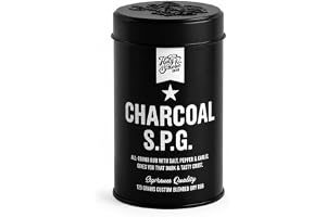 Charcoal SPG Dry Rub 175 g BBQ Handgjord Premium Krydda Texas Style Torrkrydda Kryddblandning för Rökning Grillning Brisket Nötkött Ribs Kyckling Grönsaker Low and Slow Salt Peppar Vitlök Svart Kol