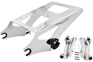 DASEN Chrome Two-Up Tour Pack Pak Mounting Luggage Rack Detachable ＆ 4 Point Docking Hardware Kit Compatible with Harley Touring Road King Electra Road Street Glide 2014-2023