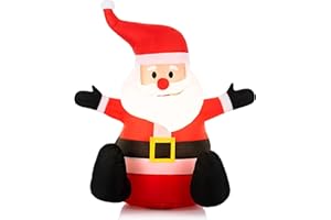 Celebright Papá Noel Inflable de Navidad Decoración de Porche con luz LED Brillante para Exteriores/Interiores - Clavijas Incluidas para Uso en el jardín 100 cm (3,3 pies)