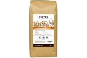 Coffee Masters Signature Blend Coffee Beans 1kg - 100% Arabica - Medium Roast Whole Bean Ideal for Espresso Machines - Rainforest Alliance Accredited