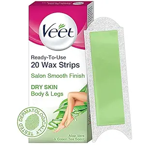 Veet Full Body Waxing Strips Kit for Dry Skin, 20 Strips, Pack Of 1