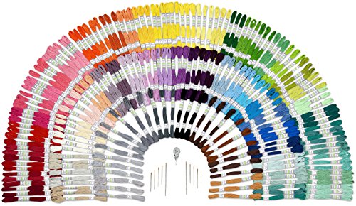 Premium Sticktwist Mega Pack – Freundschaft Armbänder Floss – Kreuzstich Threads, Crafts Floss – 210 Floss Garnknäuel Pro Kärtchen, jeweils frei Set von Hoher Qualität Sticknadeln - 2