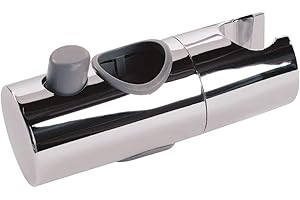 aquaSu® Przewodnik do słuchawki prysznicowej | pasuje do drążka prysznicowego o średnicy 25 mm | do regulacji wysokości głowicy prysznicowej | tworzywo sztuczne | chrom | suwak | 72352 7