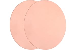 sourcing map 2Pcs Copper Round Plate, 0.04"(1mm) Thick 6"(150mm) Dia Pure Copper Metal Sheet T2 Copper Round Disc Brass Circle Gaskets for Metal Stamping DIY Crafts
