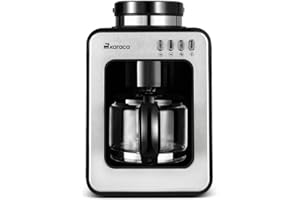 KARACA GRINDMAESTRO Filter-Kaffeemaschine mit Eingebaute Kaffeemühle, 0,5L, 600W, Inox Anti-Tropf-System - One-Touch-Steuerun