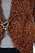 (7456-4) Chunky Soft Hair Knit Bolero Brooch Pin Front Burnt Orange (SM)