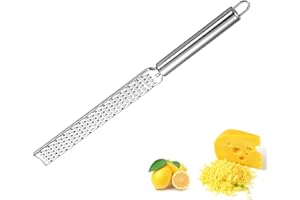 VINMOOOG Zesteur d'Agrumes & Râpe à Fromage Manuelle-Parmesan, Citron, Gingembre, Ail, Noix de Muscade, Chocolat - Lame Tranchante en Acier Inoxydable – couteaux et Ustensiles de Cuisine