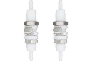 BBTUS 2Pcs 1/8"3/16"1/4" tubo flessibile di plastica Connettore rapido con valvola di arresto Pannello Montaggio tubo tubo connettore, raccordi di collegamento rapido (2 maschio + 2 femmina) (1/8")