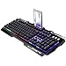 Produktbild Nicefashion Regenbogen LED Hinterleuchtet Gaming Tastatur-Metallplatte, Verdrahtet USB, 104 Key-Für Spiele (Schwarz)