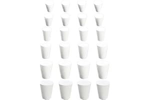 AIEIEII 24 Pcs Solid Rubber Stoppers, White Rubber Bungs for Holes White Conical Laboratory Sealing Rubbers Plug Six Sizes Available, Suitable for Sealing Pipes Bottles and Test Tubes