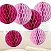 Produktbild 6er Papier Pompoms Wabenball Wabenbälle Rosa Pink Dekobälle Honeycomb Balls Set Deko Party Hochzeit Geburtstag Weihnachten Baby Shower Feier Zeremonie Dekoration - 15cm, 20cm