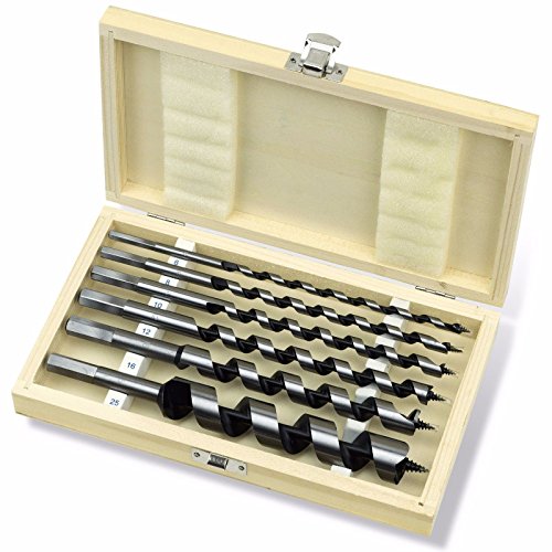 6 tlg Holzbohrer Schlangenbohrer Satz 230mm 6-25 mm Spiralbohrer FT006-230