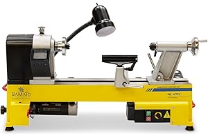 BAMATO Drechselmaschine WL-470V mit Digitalanzeige Drehbank Drehtischmaschine | 750W Leistung | Stufenlos 480-3800 min-1 | Werkstücke max. 470mm Länge / 350mm Ø | inkl. Planscheibe 150mm, uvm.