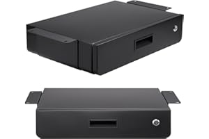 Maclean MC-461 Cajón Ergonómico con Llave Montaje Bajo Escritorio Organizador, Negro, máx. 5 kg