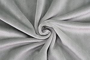 kullaloo Tessuto di Peluche in Microfibra, Linea: Shorty, a metraggio, Colore: Grigio, Lunghezza del Pelo: 1,5 mm, Certificazione EN71-3 e EN 71-9