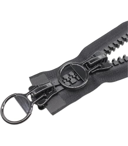 Cerniera Lampo #15 In Plastica - 75 Cm, Nero, Per Cappotti E Giubbotti Pesanti