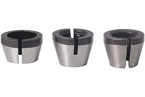 WOLFRIDE Gasea 3PCS Jeu de Collets Mandrin à Pince de Machine de Gravure Adapteur Collets Mandrin 6.35mm 8mm 6mm Pour Machine de Coupe Électrique Mèche de Routeur Chuck