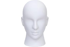YYQXZG Mannequin Head Glossy Professional Head PVC Maschio-Adulto Mannequin Head Display per occhiali, cappello, console di gioco, parrucche, cuffia (Hoarse white)