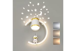 KZT Lampe Murale avec spot LED 12W Lampes de chevet Dimmable Moderne Applique Murale Interieur Espace Astronaute Lumière murales Chambre D'enfant Chevet Chambre à Coucher Garçon Fille Salon Veilleuse (A)