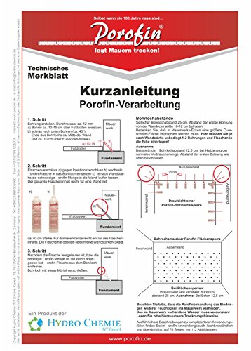 Porofin® Horizontalsperre Karton (Inhalt 12 Flaschen) gegen feuchte Wände zum dauerhaften Keller abdichten. - 7