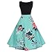 Produktbild Kleid DELLIN Frauen Vintage Floral Bodycon Print Sleeveless beiläufiges Abend-Partei-Kleid (XL, Blau)