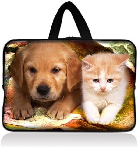 Dog and cat 6" 7" 7.9" 8" inch Laptop Protective bag Sleeve Carrying Case Pouch with Handle for Apple iPad Mini 4, Google Nexus 7, Blackberry Playbook, Samsung Galaxy Tab 7.7 /Tab 2 7.0 P3100 P6200/HTC Flyer/ B&N Nook Color/Kindle Touch fire HD /Pandigital Planet Tablet/Elonex ETouch 760ET / Linx Commtiva N700/Acer Iconia Tab A100 A110 A101/Archos Arnova ChildPad 7/NATPC M010 M010S M009S/Sumvision Cyclone Astro+/Allwinner A13/ HKC LC07740 Capacitive Android 2.2 4.0 Tablet PC W/Cover