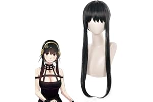 ZGNGLIZ Anime Yor Forger Cosplay Perücke für Spy Family Cosplay Perücken Rollenspiel Perücke mit gratis Perückenkappe (Yor)