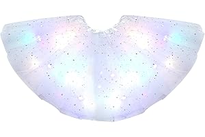 YODITI Falda Tutú Para NiñAs, Falda Tutú Con Estrellas Y Lentejuelas, Falda De Tul Con Luces, Colores NeóN, Brillante, Vestido Fiesta, Vestido De Baile, Disfraz De Carnaval, Vestido De Princesa Para NiñOs