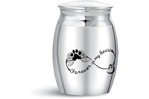 MiniJewelry Forever in My Heart Mini Funeral Sepulchral Cinerary Urn for Ashes Memorial Holder Sister Brother Dog Mom Cat Mum Dad Family Cremation Keepsake