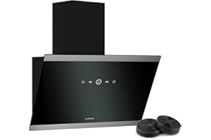 ‎KLARSTEIN Klarstein FlashLine Dunstabzugshaube – 60 cm Kopffreihaube, Touchscreen, 524 m³/h, A++ Energieeffizienz, LED-Beleuchtung, leise 34,5 dB, Schwarz, Abluft- und Umluftbetrieb