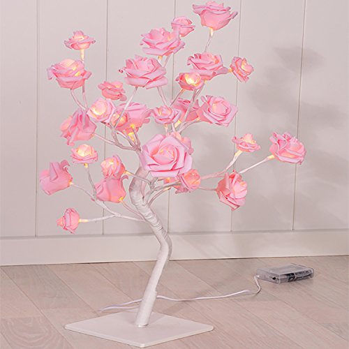 Preisvergleich Produktbild LED Blütenbaum Pink H45cm warm-weiße LEDs Leuchtbaum Lichterbaum Weihnachten Rosenbaum