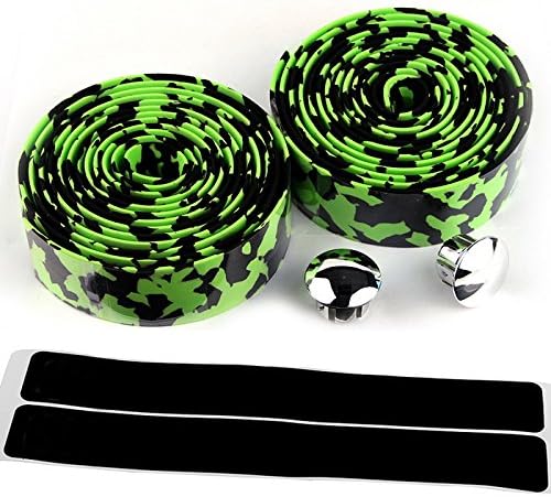KIIVI Durable Camouflage Pattern Cork Handlebar Tape Wrap Cycling Road Bike Sports Antiskid With End Plugs