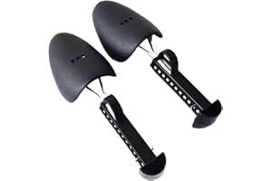 JIHUOO Men's Black Plastic Shoe Tree Adjustable Shoe Stretcher Shaper Boot Holder Shoe Support